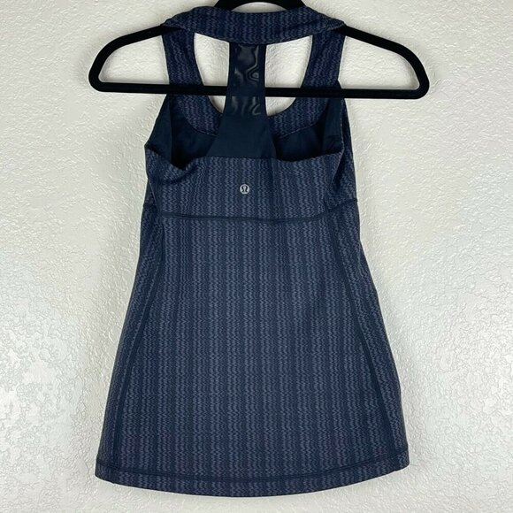Lululemon Top Womens Size 4 Scoop Neck Tank Ziggy Wee Luon Light Athletic Black - Picture 2 of 4